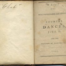 A List of the Most Fashionable and Approved Country Dances, Jigs, etc. and the Manner of Dancing Them